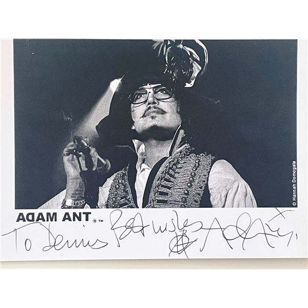 Adam Ant signed photo card