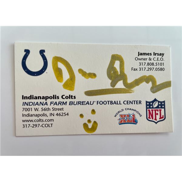 Indianapolis Colts  CEO Jim Irsay signed business card