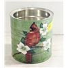 Image 1 : HAND PAINTED COFFEE CAN CARDINAL BIRD W/ ARTIST