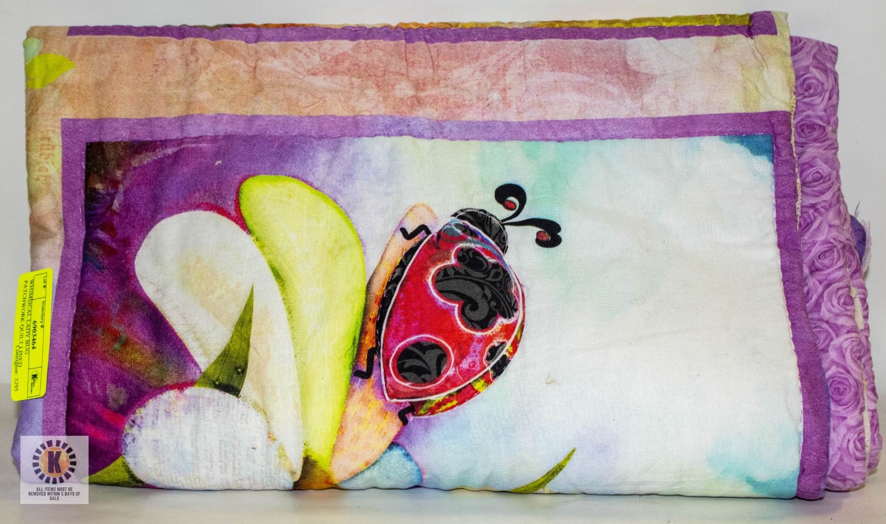 Bug Patchwork WHIMSICAL LADY BUG PATCHWORK QUILT LINED