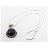 Image 2 : 33)  NATURAL ROUND AMETHYST PENDANT WITH