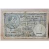 3)  FROM 1927 BELGUM, 5 FRANC BANKNOTE.