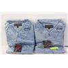 Image 1 : 2 NEW MEN'S DENIM SHIRTS -SIZE 2XL