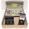 Image 1 : ESTATE JEWELERY W /CASE, GRAD NECKLACE, CUFFLINKS