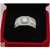 Image 1 : MENS SILVER RING MOISSANITE STONE WITH