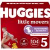 NEW HUGGIES LITTLE MOVERS SIZE 5 DIAPERS 104 COUNT