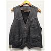 Image 1 : BLACK LEATHER MEN'S VEST - SIZE M