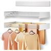 Image 1 : NEW INVISIBLE FOLDING CLOTHES RACK 5 RODS WHITE