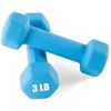 Image 1 : NEW TWO 3 LB BLUE DUMBBELLS