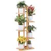 Image 1 : NEW ASSEMBLED BAMBOO PLANT STAND RACK - 5 TIER