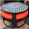 Image 1 : FIRE PIT TABLE + CUSHIONS + 4 CHAIRS + COVER
