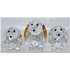 Image 1 : THREE CRYSTAL.DASCHUND FIGURINES
