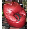 Image 1 : RED BEAN-BAG CHAIR THICK GENUINE LEATHER