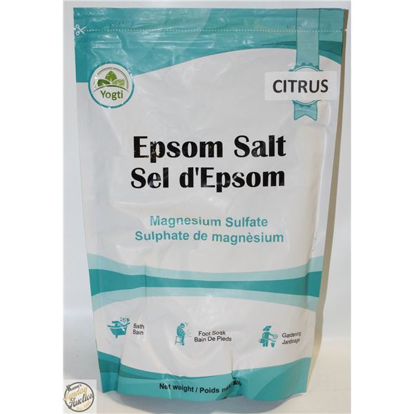 NEW 2 X 2LB YOGTI EPSOM SALT MAGNESIUM CITRUS