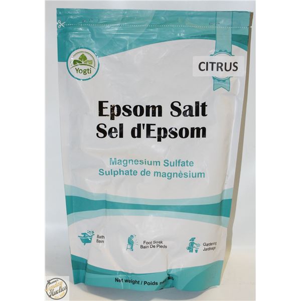 NEW 2 X 2LB YOGTI EPSOM SALT MAGNESIUM CITRUS