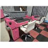Image 3 : LARGE LOT OF PINK AESTHETICIAN TABLES SOLD WITH