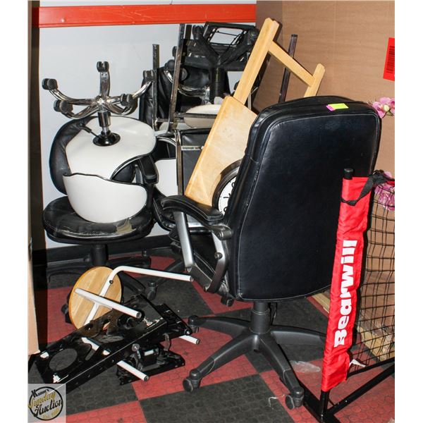 LOT OF CHAIRS AND STOOLS