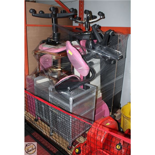 PALLET OF NAIL SALON FURNITURE