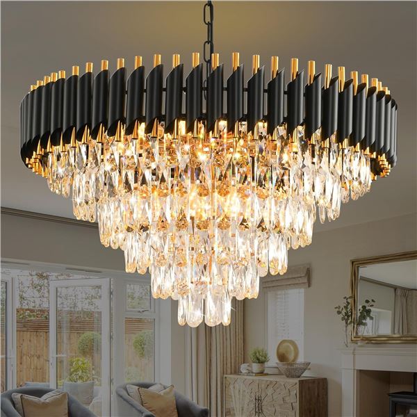NEW WITH BOX MODERN CRYSTAL CHANDELIER
