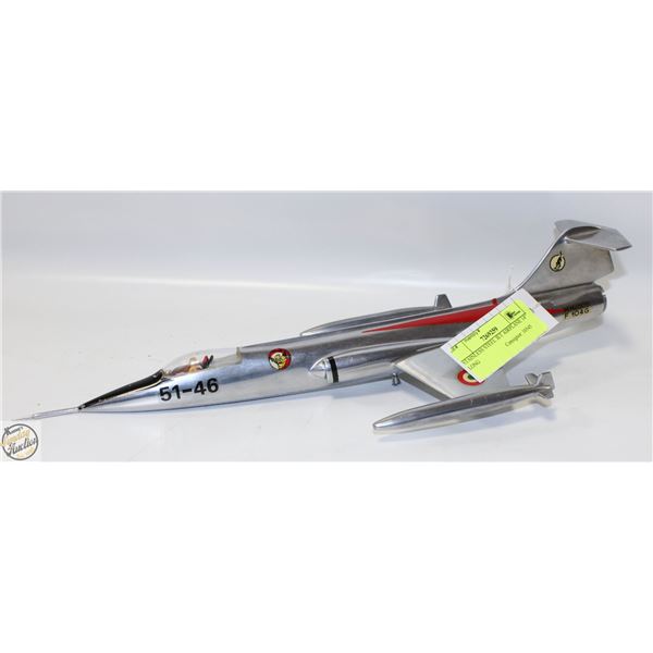 STAINLESS STEEL JET AIRPLANE 14" LONG