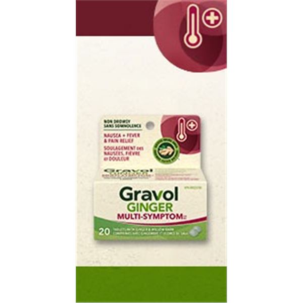 NEW 2 X 20 TABS GRAVOL GINGER MULTI-SYMPTOMS