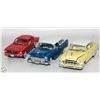 LOT OF 3 ARKO DIECAST: 2 X BEL AIR & 1 MUSTANG