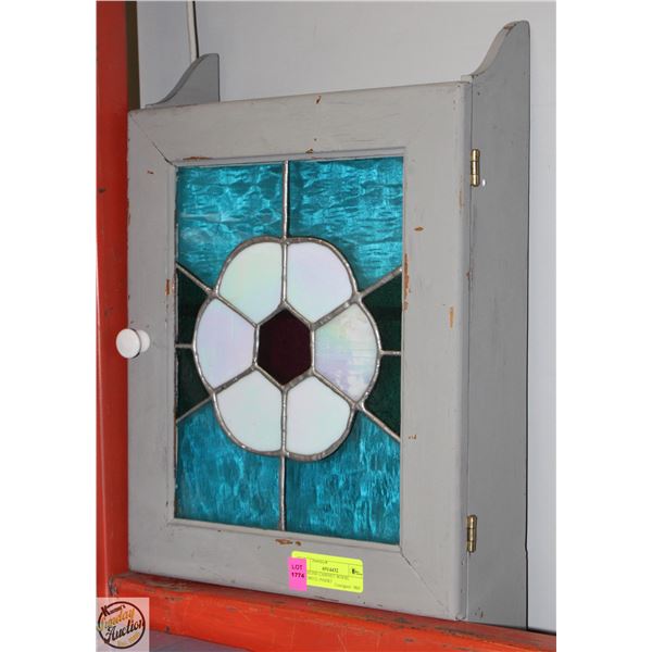 MEDECINE CABINET WOOD, COLORFUL INSERT