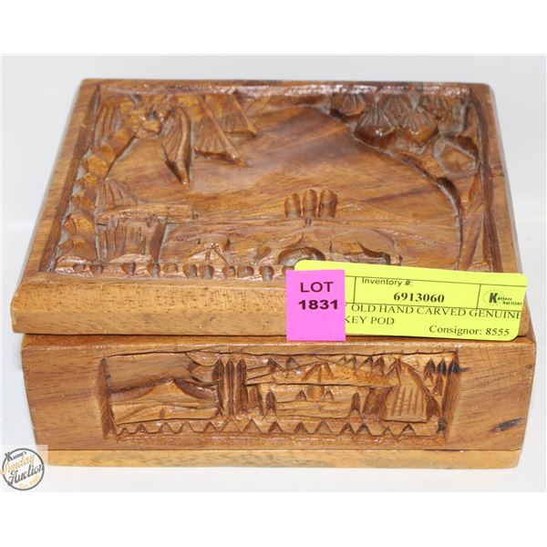 VERY OLD HAND CARVED GENUINE MONKEY POD