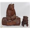 GRIZLEY BEAR H-10" + CANINE PUG H-5"ÿHANDMADE