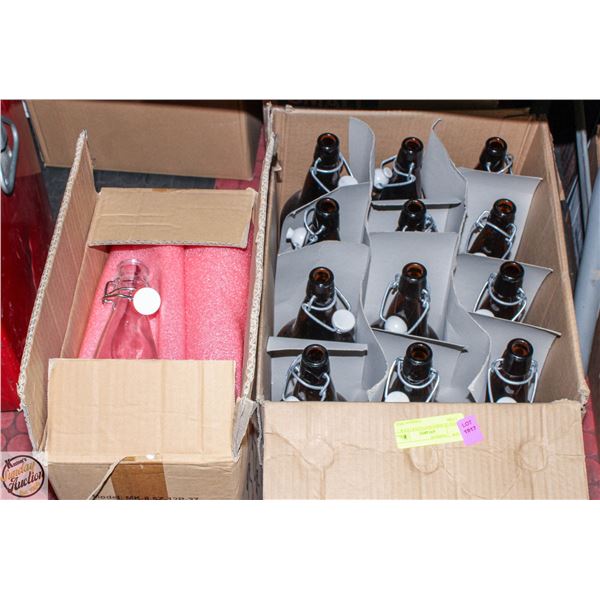 NEW GLASSES BOTTLES 8.5 OZ & 1 LITRE