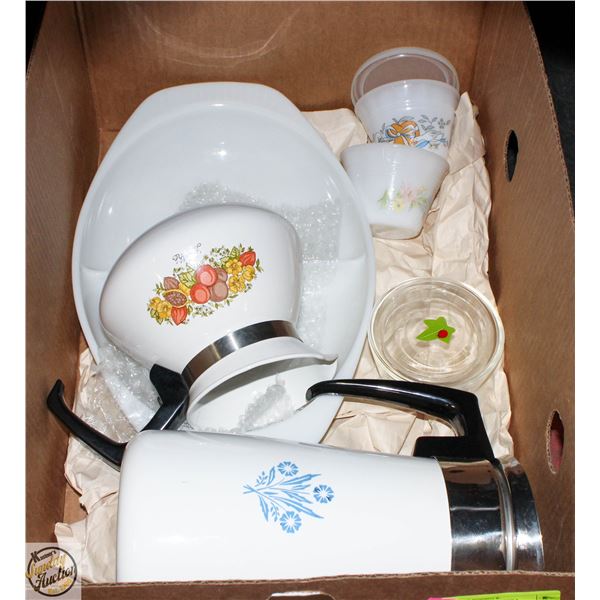 PYREX JUGS/COFFEE PERCULATORS + PYREX/