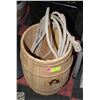 Image 1 : COWBOY LASSO & OAK BARRELL WITH ROPE TOGETHER