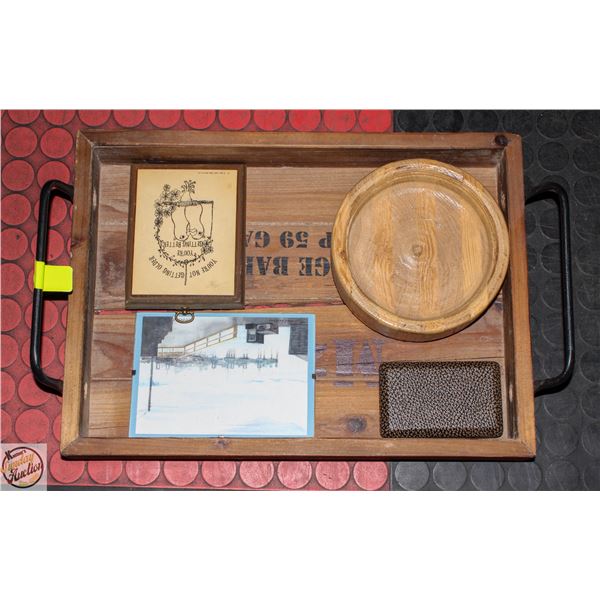 THICK WOODEN TRAY M28-7 STORAGE BARREL