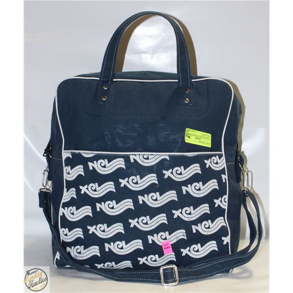 THIVK CANVAS TOTE BAG NAVY BLUR WHITE