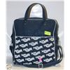 Image 1 : THIVK CANVAS TOTE BAG NAVY BLUR WHITE