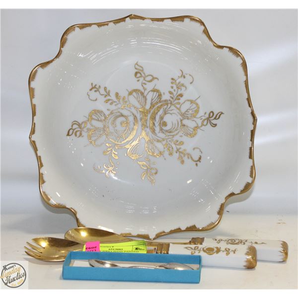 GENUINE BIRKS HAND PAINTED WITH GOLD MADE