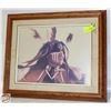SIGNED R.BARSTAD INDIGENOUS WARRIOR 16X24 FRAMED