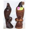 2 CARVED WOOD EAGLE STATUES TOGETHER-ESTATE