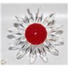 Image 1 : GENUINE SWAROVSKI CRYSTAL RED FLOWER FULLY INTACT