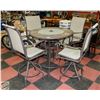 Image 1 : PATIO PUB STYLE TABLE AND 4 CHAIRS