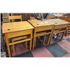 VINTAGE 3 SCHOOL DESKS WITH CHAIRS