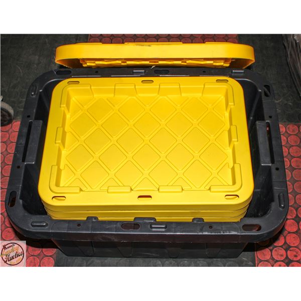 3 SMALL TOTES 19L + 1 MEDIUM 45L TOTE