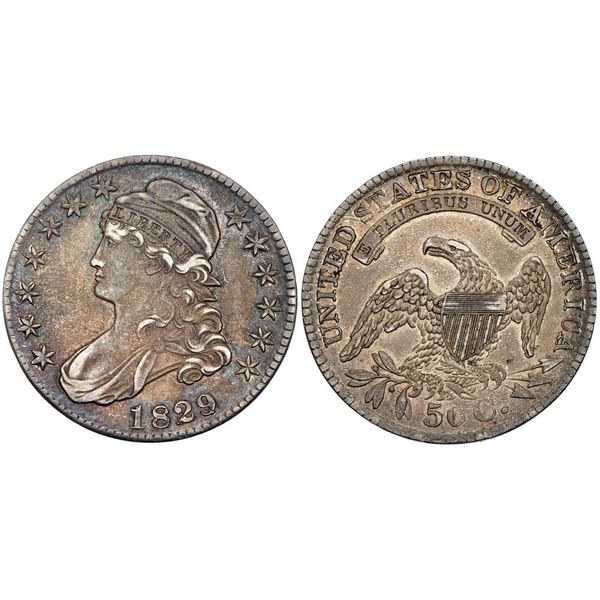 1829/7 Overdate 9 over 7 Overton-101 R1 PCGS AU50