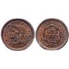 Image 1 : 1854 N-25 R3 Stray 4 in Hair, PCGS graded MS64 Red & Brown, CAC Approved