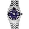 Image 2 : Rolex Mens Stainless Steel Blue String Diamond Lugs And Sapphire Datejust Wristw