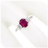 Image 3 : NEW Platinum 2.01 ctw GIA NO HEAT Pink Sapphire & Diamond 3 Stone Engagement Rin
