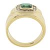 Image 8 : Estate 14k Yellow Gold 1.56 ctw Green Emerald & Channel Set Diamond Wide Band Ri