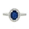Image 5 : Platinum 1.90 ctw GIA Oval No Heat Burma Blue Sapphire Diamond Low Profile Ring