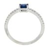 Image 2 : NEW 14K White Gold 0.63 ctw Square Step Cut Sapphire Solitaire & Diamond Ring