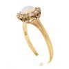 Image 8 : Antique Victorian 14K Gold Round Opal Solitaire Diamond Halo Petite Cluster Ring